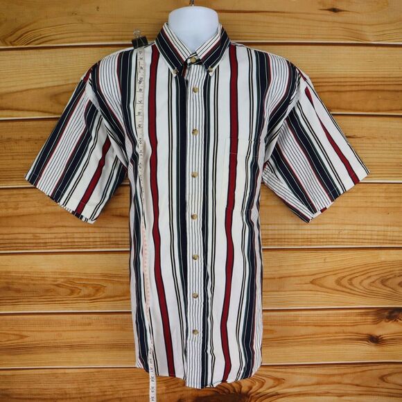 HB Classics Button Down Shirt Short Sleeves Mens‎ XLT Multicolor Stripes Cotton - Picture 3 of 8
